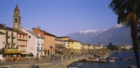 Framed Buildings at the waterfront, Lake Maggiore, Ascona, Switzerland