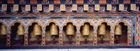 Framed Prayer Wheels In A Temple, Chimi Lhakhang, Punakha, Bhutan