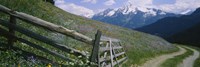 Framed Wooden fence in a field, Tirol, Austria