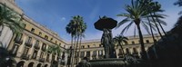 Framed Fountain in front of a palace, Placa Reial, Barcelona, Catalonia, Spain