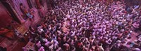 Framed High angle view of people celebrating holi, Braj, Mathura, Uttar Pradesh, India