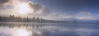 Framed Panoramic view of a river at dawn, Vuoski River, Imatra, Finland