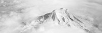 Framed Aerial view of a snowcapped mountain, Mt Rainier, Mt Rainier National Park, Washington State, USA