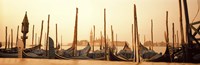 Framed Gondolas moored at a harbor, San Marco Giardinetti, Venice, Italy