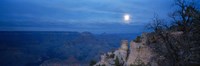 Framed Rock formations at night, Yaki Point, Grand Canyon National Park, Arizona, USA