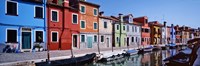 Framed Houses at the waterfront, Burano, Venetian Lagoon, Venice, Italy