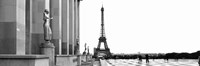 Framed Statues at a palace with a tower in the background, Eiffel Tower, Place Du Trocadero, Paris, Ile-De-France, France