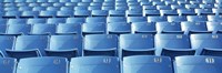 Framed Empty blue seats in a stadium, Soldier Field, Chicago, Illinois, USA