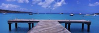 Framed Pier with boats in the background, Sandy Ground, Anguilla