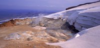 Framed Panoramic view of a geothermal area, Kverkfjoll, Vatnajokull, Iceland