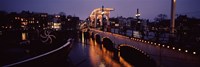 Framed Bridge lit up at night, Magere Brug, Amsterdam, Netherlands