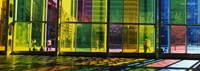 Framed Multi-colored glass in a convention center, Palais De Congres De Montreal, Montreal, Quebec, Canada