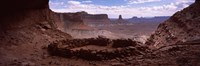 Framed Stone circle on an arid landscape, False Kiva, Canyonlands National Park, San Juan County, Utah, USA