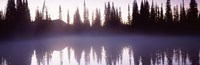 Framed Fog over a lake, Mt Rainier, Pierce County, Washington State