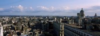 Framed High angle view of a city, Old Havana, Havana, Cuba (Blue Sky with Clouds)