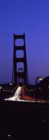 Framed Traffic on a suspension bridge, Golden Gate Bridge, San Francisco Bay, San Francisco, California, USA