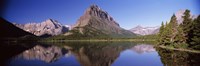 Framed Swiftcurrent Lake,US Glacier National Park, Montana, USA