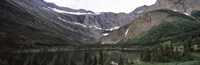 Framed Lake surrounded with mountains, Mountain Lake, US Glacier National Park, Montana, USA