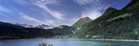 Framed Mountains at the lakeside, Lungerersee, Lungern, Obwalden Canton, Switzerland