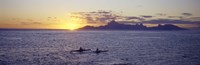 Framed Sea at sunset, Moorea, Tahiti, Society Islands, French Polynesia