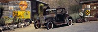 Framed Abandoned vintage car at the roadside, Route 66, Arizona