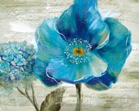 Framed Blue Poppy Poem II