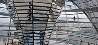 Framed Mirrored cone at the center of the dome, Reichstag Dome, The Reichstag, Berlin, Germany