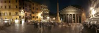 Framed Town square with buildings lit up at night, Pantheon Rome, Piazza Della Rotonda, Rome, Lazio, Italy