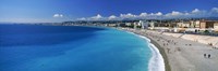 Framed Tourists on the beach, Nice, Promenade Des Anglais, Provence-Alpes-Cote d'Azur, France