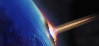 Framed Comet crashing into earth
