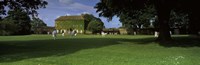 Framed Cricket match on the green at Crakehall, Bedale, North Yorkshire, England