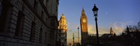 Framed Government building with a clock tower, Big Ben, Houses Of Parliament, City Of Westminster, London, England