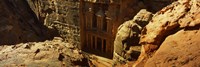 Framed High angle view of the Treasury, Wadi Musa, Petra, Jordan