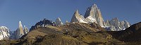Framed Low angle view of mountains, Mt Fitzroy, Cerro Torre, Argentine Glaciers National Park, Patagonia, Argentina
