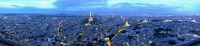 Framed Aerial view of a city at dusk, Paris, Ile-de-France, France
