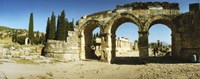Framed Arched facade in ruins of Hierapolis at Pamukkale, Anatolia, Central Anatolia Region, Turkey