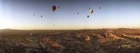 Framed Hot air balloons in the sky over Cappadocia, Central Anatolia Region, Turkey