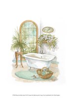Framed Watercolor Bath in Spa II