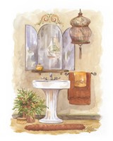 Framed 'Watercolor Bath in Spice I' border=