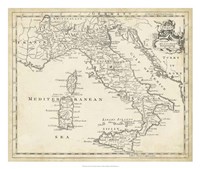 Framed Map of Italy