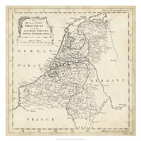 Framed Map of Netherlands