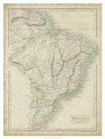 Framed Map of Brazil