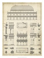 Framed Vintage Architect's Plan IV
