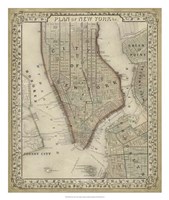Framed Plan of New York