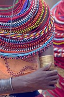 Framed Samburu tribal beadwork
