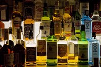 Framed Bottles of Liquor, De Luan's Bar, Ballydowane, County Waterford, Ireland