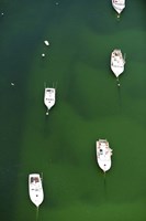 Framed Aerial view of boats in the sea, Cape Cod, Barnstable County, Massachusetts, USA