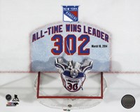Framed Henrik Lundqvist New York Rangers All-Time Wins Leader 302 Wins Overlay