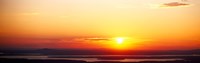 Framed Sunset over mountain range, Cadillac Mountain, Acadia National Park, Maine, USA