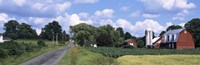 Framed Road passing through a farm, Emmons Road, Tompkins County, Finger Lakes Region, New York State, USA